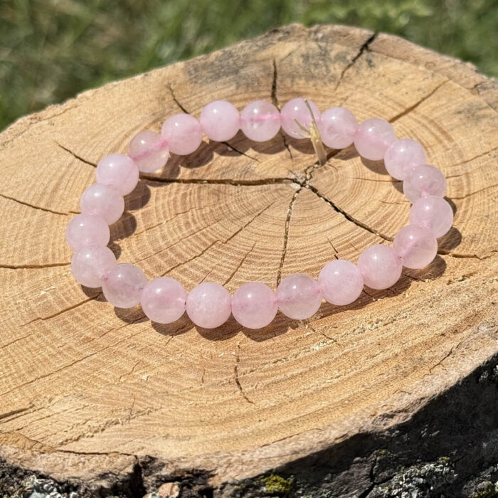 Real Natural Rose Quartz Crystal Bracelet for Love, Healing & Emotional Balance